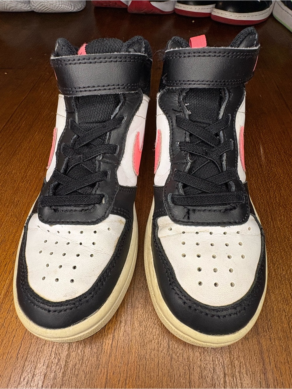 Nike Court Borough Mid 2 Black White Sunset Pulse Pink CD7782-005 Kids Size 12C